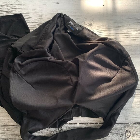 Vintage Y2K David Dixon Stretch Jersey Knit Halter Bodycon Fit & Flare Dress - Picture 10 of 15